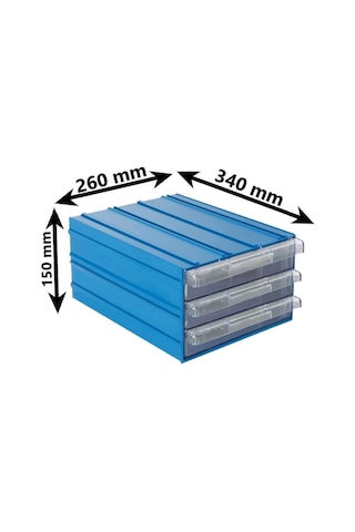 Sembol 515 Plastik Üç Çekmeceli Kutu 340x260x150mm 6 Adet