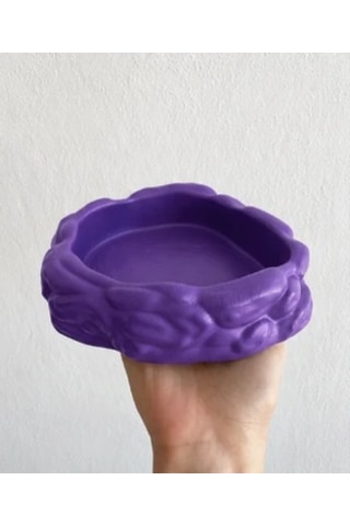 Eko Form Model Beton Kedi Köpek Mama Ve Su Kabı 16cm 16cm 5.5cm - Mor