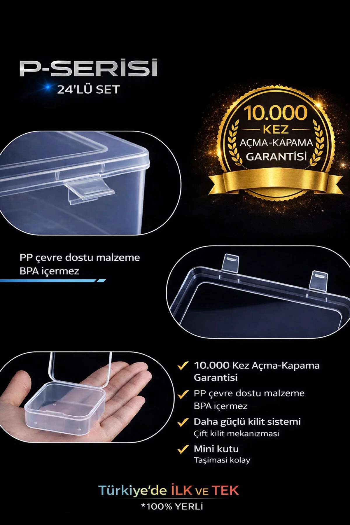 P-serisi Pk-10 Organizer Şeffaf Plastik Kutu 10 Lu