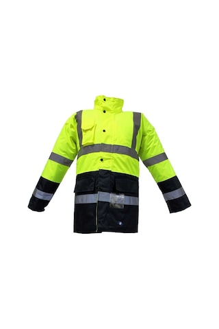 Junıor Jn1013 3xl Sarı- Lacivert Waterproof Fosforlu Oxford Parka Lacivert-Sarı