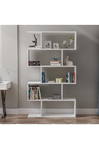 Begonya Beyaz Çok Amaçlı Kitaplık Ev Ve Ofis İçin Modern Raf