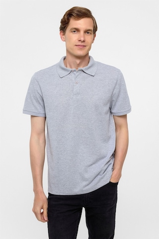 Gri Regular Armürlü Polo Yaka Tişört-37213 Gri