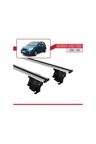 Chevrolet Aveo T250 Hatchback 2005-2011 Arası İle Uyumlu Ace-4 Ara Atkı Tavan Barı Gri