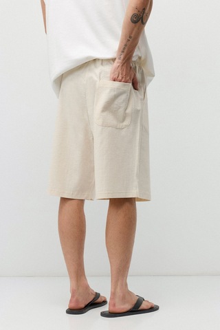 Vamos Basic Oversize Keten Şort Naturel