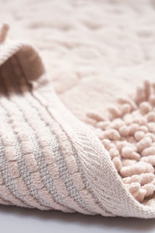 Tiffany 2'li Pamuklu Klozet Takımı, Pudra Banyo Paspas Seti 60 x 100 / 50 x 60 CM Pudra