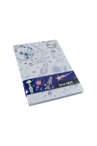 Uzay Serisi - Çizgili Defter - 96 Yaprak - Esnek Kapak Beyaz