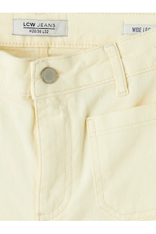 Lc Waikiki Sarı Yüksek Bel Wideleg Kadın Jean Pantolon