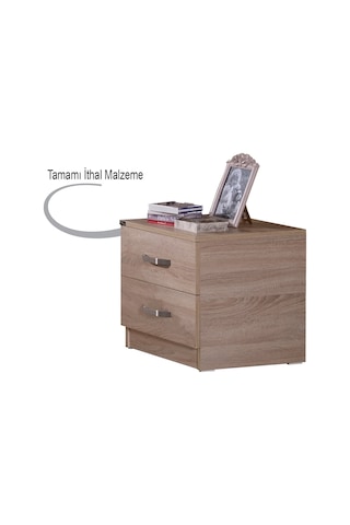 Pasific Home Milas 2 Çekmeceli Komodin Meşe
