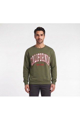 Blow Up California Baskılı Haki Erkek Sweatshirt 12117 Siyah