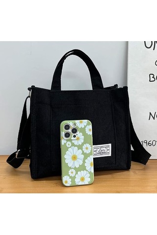 Dofolink 2023 Siyah Korduroy Kadın Çanta - Akıllı, Stilinli Üniversite Çantası - Çok Amaçlı, Düzenleyici Çekmeceli Taşıma Çantası Çok Renkli