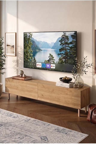 Future Tv Ünitesi Sehpası Ahşap Ayaklı 180cm Sepet Fr8x-s Kahverengi