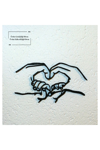 Anne Baba Cocuk El Duvar Süsü Siyah