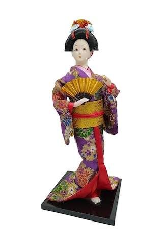 Japon Kimonolu Geyşa Bebek Kabuki Biblo 30 Cm No.14 Anime