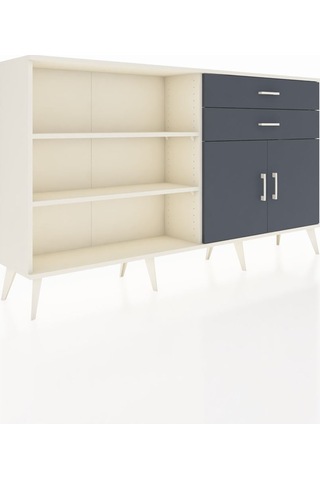 Arges Konsol 3 Raflı 2 Çekmeceli 2 Kapaklı 176x30x99 Aytaşı-antra Aytaşı-antrasit