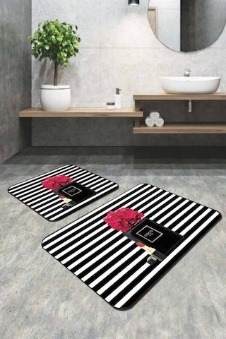 Bej Deniz Kabuklu Banyo Halısı Klozet Oval Paspas Seti Bs349n11