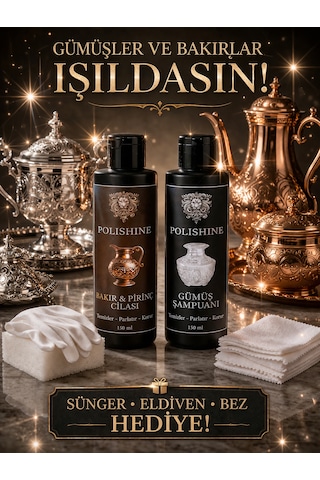Gümüş Temizleme Şampuanı 150ml Ve Bakır,bronz,pirinç,krom Parlatıcı 150ml