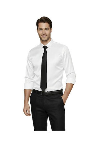 Deepsea Beyaz Slim Fit Erkek Gömlek Kolay Ütülenen Nefes Alan Kumaş, Dört Mevsim Şıklık 2608515 Beyaz