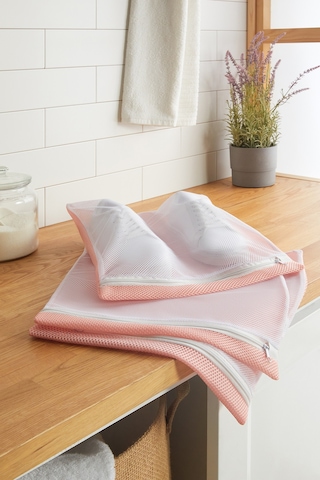 Ocean Home Textile 3'lü Pembe Renk Ayakkabı Yıkama Filesi Set