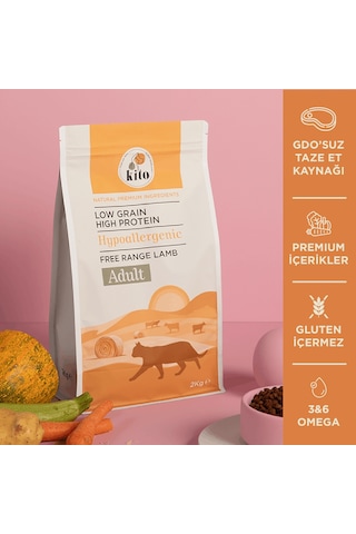 Kito Doğal Besi Kuzu Etli Yetişkin Kedi Maması 2 KG