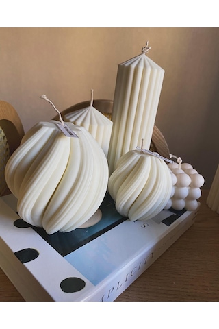 5'li Doğal Dekoratif Mum Seti %100 Soya Wax