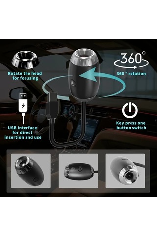 Willowhaven Jupiter Usb Oto Projektör Lamba 360 Dönebilir Yıldız Gökyüzü Işığı Yatak Oturma Odası Hediye