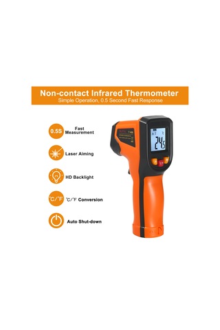 Springsun Njty Kızılötesi Termometre Temassız Dijital Sıcaklık Tabancası -50 C 400 C -58 F 752 F Endüstriyel, Mutfak Pişirme