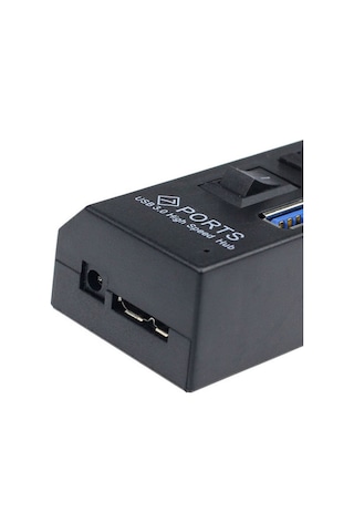 USB 3.0 Çoklayıcı Çoğaltıcı Hub 4 Port Adaptörlü On/Off Anahtarlı