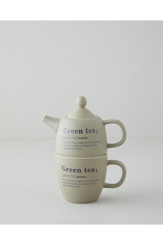 English Home Green Tea New Bone China Demlik Seti 300 Ml Yeşil Yeşil