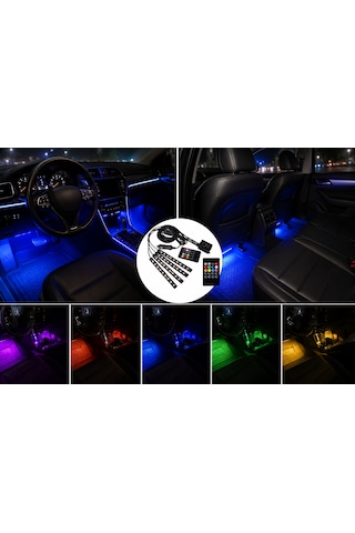 Oto Rgb İç Ambiyans Ledi Ayak Altı Led 12 Led Ayak Altı Aydınlatma Rgb