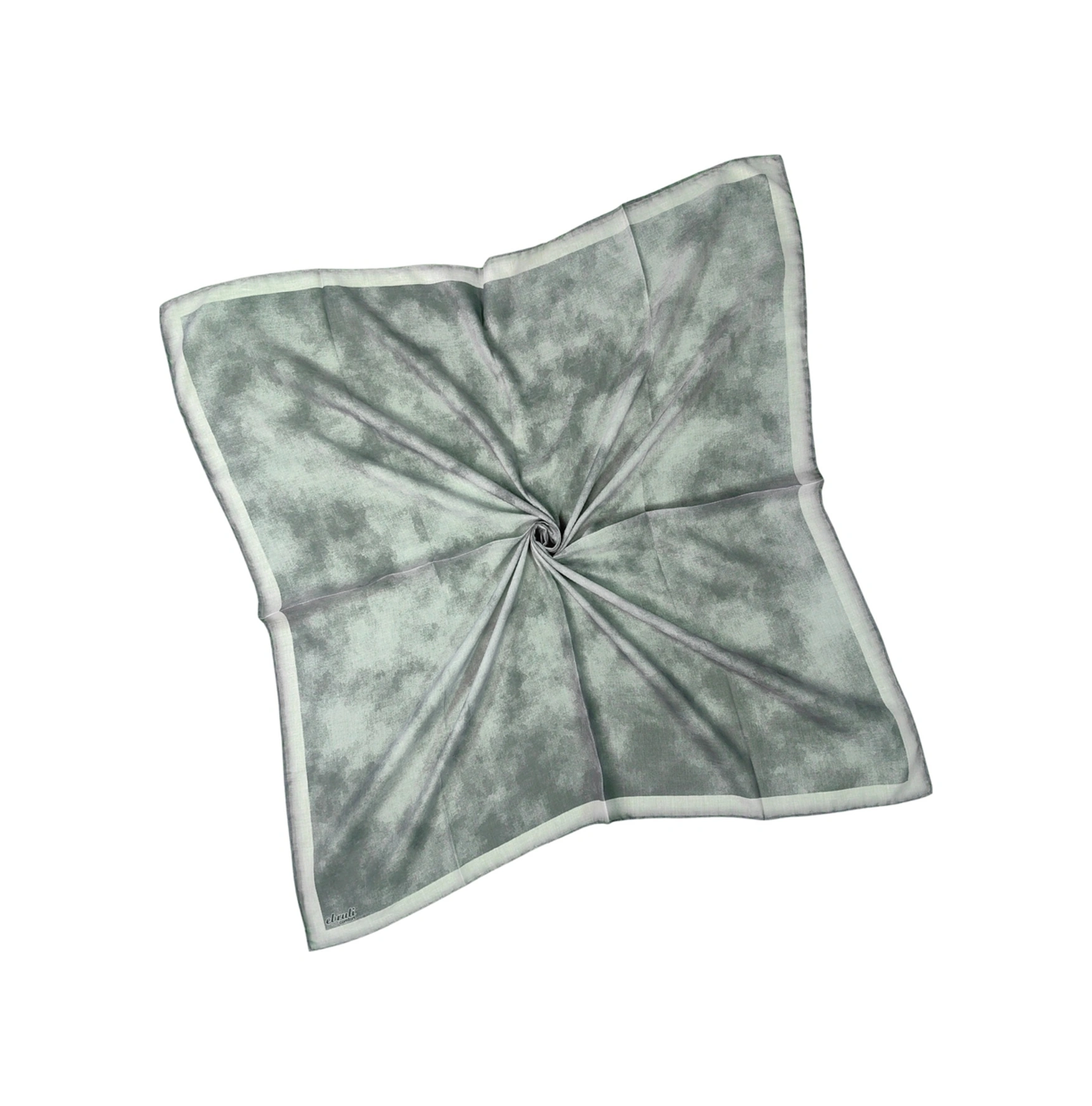 Mim Eşarp Ebruli Soft Pamuklu Desenli Eşarp - 95x95 Cm Gri