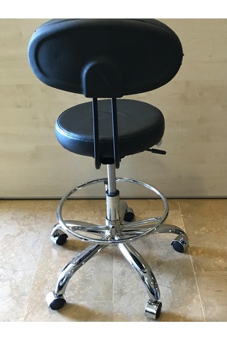 Dekofis Bari Arkalıklı Krom Ayak Ve Çemberli Tabure