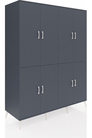 Kronos Gardrop 4 Raflı 8 Kapaklı 4 Askılı 176x59x221 Antrasit-antrasit Antrasit