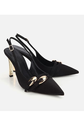 Hotiç Kadın Siyah Gold Detaylı Arkası Açık Stiletto 01ayh320870a100 01ayh320870a100 Siyah