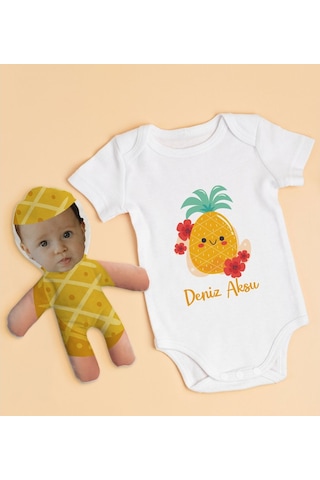 Bitmeyenkartus Bk Kids Kişiye Özel Fotoğraflı Bebek Yastık Ve Bebek Body Zıbın H (550906410) Çok Renkli