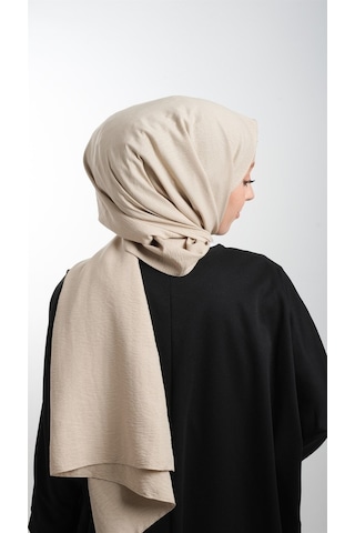 Hürrem Bone 202105_12 Pamuk Düz Klasik Caz Şal Bej