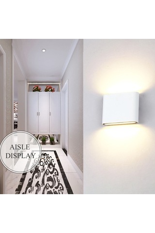 Tongxida Ip65 Su Geçirmez Led Duvar Lambası, Ac 85-265v, Sıcak Beyaz, Metal/siyah, 175x90x27mm Beyaz