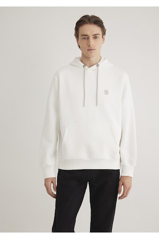 Mavi - Mavi Logo Nakışlı Kapüşonlu Beyaz Sweatshirt 065809-34519