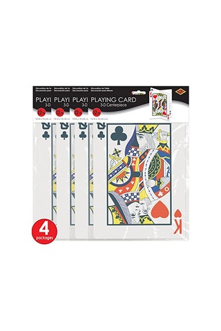 54924 4 Parça 3d Oyun Kartı Merkezi Parçaları, 30,48 Cm, Kağıt, Çok Renkli