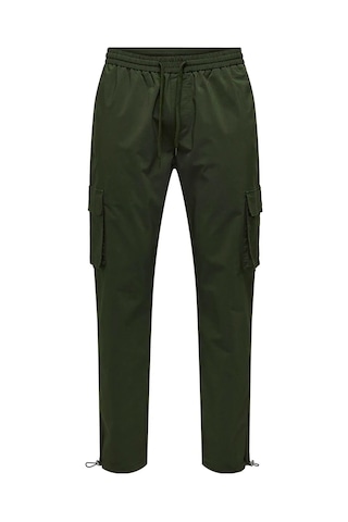Only & Sons Erkek Onscommon Slim Fit Beli Lastikli Ve Bağlamalı Pamuklu Kargo Pantolon 22029750 Haki Haki