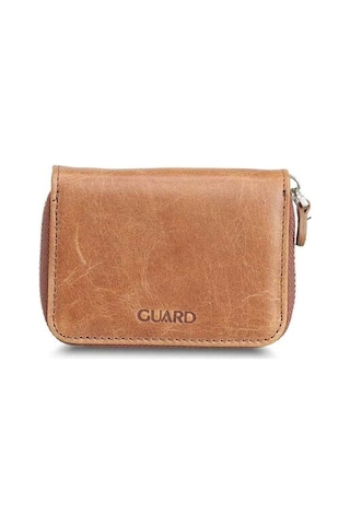Guard Antik Taba Mini Bozuk Paralıklı Hakiki Deri Cüzdan Erkek / Kadın P2269 Taba