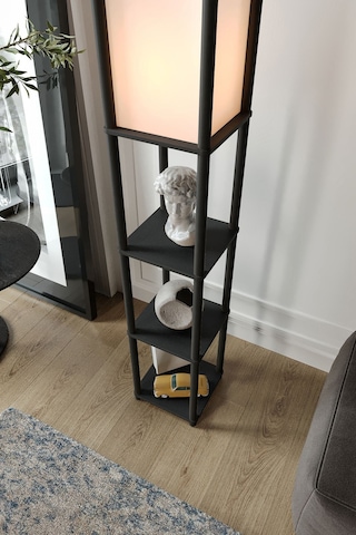 Sakura Raflı Lambader Siyah Şapka Rengi