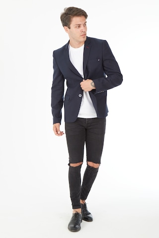 Sposo 5100 Dar Kalıp İki Düğme Lacivert Erkek Blazer Ceket Lacivert