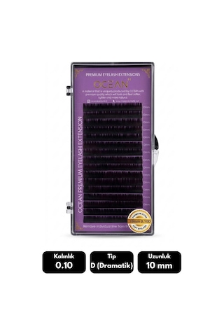 Ocean 0.10d Dramatik Kıvrım 10 Mm Soft Eyelash Doğal İpek Kirpik 16'lı