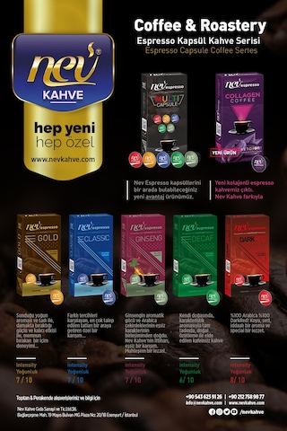 Nev Kahve DarkRed Kapsül Kahve 5x10 5 Kutu Nespresso Uyumlu 50 Kapsül
