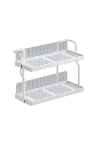 Çift Katmanlı Mutfak Baharat Fincan Raf Tezgah Duvara Monte Karbon Çelik Depolama Rafı