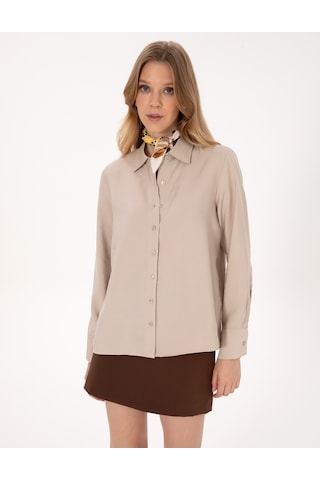 Pierre Cardin Kadın Vizon Gömlek Desenli 50318219-vr052 Vizon