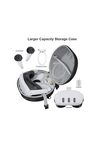 Fastbuy Oculus Quest 3 Vr Gözlüğü Ve Kumanda Korumalı Taşıma Çantası, Gri, Fermuarlı, El Ve Çapraz Askı