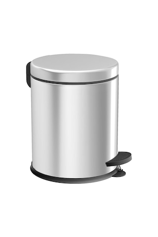 Banyo Seti 2'li Paslanmaz 3l Çöp Kovası + Klozet Fırçası Kolay Temizlik Krom