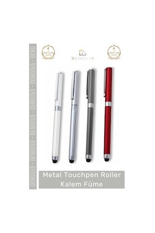 Kalem Lüks Metal Ofis Hediyesi Dokunmatik Fonksiyonlu Şık Prestijli Touchpen Roller Kalem Füme Çok Renkli