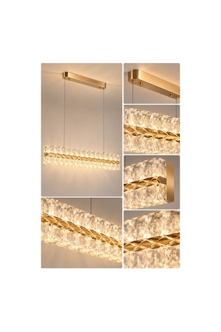 Modern Premium Akrilik Led Sarkıt Avize Oval Tasarım Salon Yemek Odası Ve Mutfak Avizesi 96w Beyaz